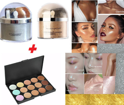 GFSU professional contour highlight palette concealer cream concealer with highlighter powder makeup brightening highlighter(3 Items in the set)