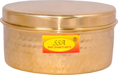 Shivshakti Arts Brass Cookie Jar  - 500 ml(Gold)
