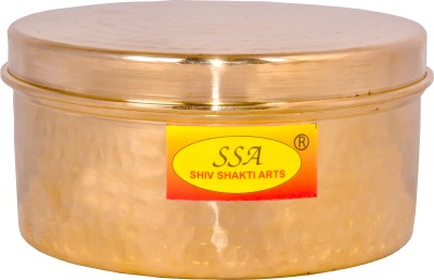 Shivshakti Arts Brass Cookie Jar  - 800 ml(Gold)