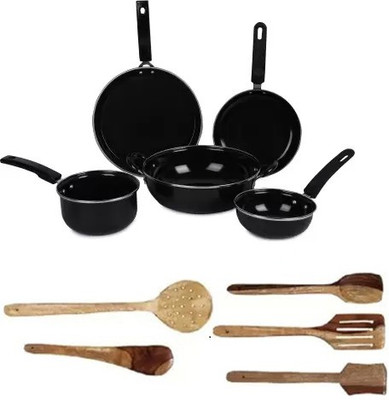 Maharajee sunshine Induction Bottom Non-Stick Coated Cookware Set(Hard Anodised, 10 - Piece)
