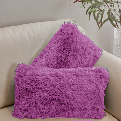 PICKKART Fur Pillows Cover(50 cm*30 cm, Pack of 2, Lavender)