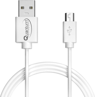 QUANTUM Micro USB Cable 2 A 1 m Copper Braiding S2 1m 2.4 A 1m Micro USB(Compatible with Mobile, Tablet, All charging device, White, One Cable)