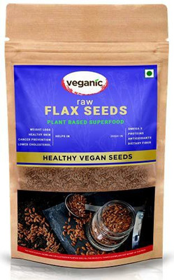 Veganic Roasted Flax Seeds | Fibre Rich Alsi Seeds | Healthy Flax Seeds Brown Flax Seeds(400 g)