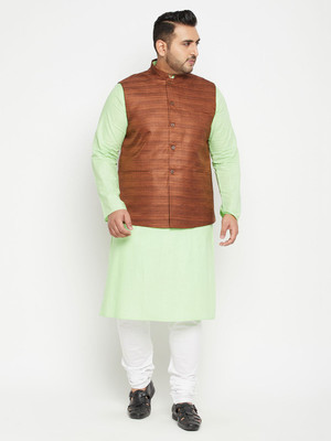 VASTRAMAY PLUS Men Kurta Churidar Ethnic Jacket Set