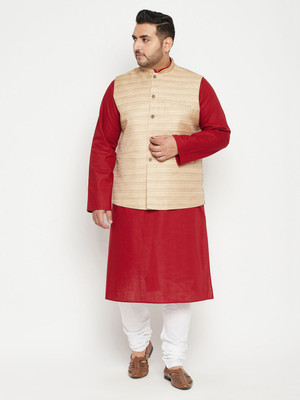 VASTRAMAY PLUS Men Kurta Churidar Ethnic Jacket Set