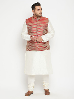 VASTRAMAY PLUS Men Kurta Churidar Ethnic Jacket Set