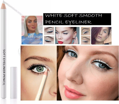 MYEONG White Eyeliner Pencil Highlighter Eye Liner Strokes For Makeup 1.3 g(WHITE)