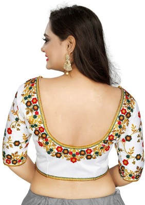 yourwish Cotton Silk Embroidered, Embellished Blouse Material