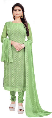 Deetya arts Georgette Embroidered Kurta & Churidar Material