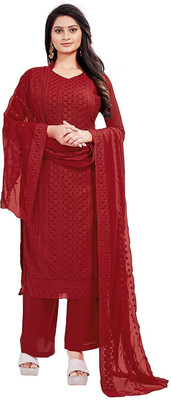 Deetya arts Georgette Embroidered Kurta & Churidar Material