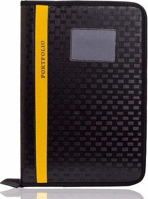 SHINING ZON Lather Portfolio File Folder PortFolio File(Set Of 1, Black)