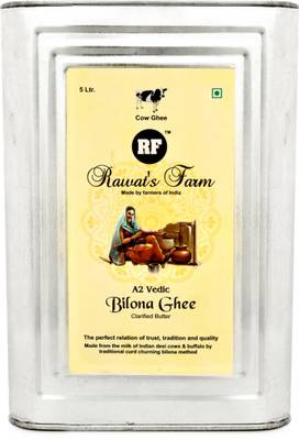 Rawat's Farm A2 Vedic Bilona Cow Ghee Made by Curd Churning Bilona Method Ghee 5000 ml Can