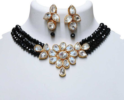 CATALYST Alloy Gold-plated Black Jewellery Set(Pack of 1)