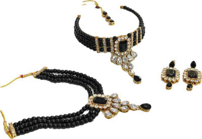 CATALYST Alloy Gold-plated Black Jewellery Set(Pack of 1)