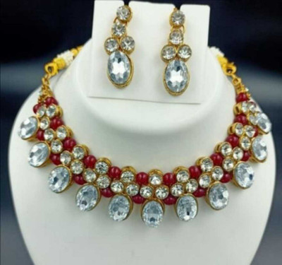 CATALYST Alloy Gold-plated Red Jewellery Set(Pack of 1)