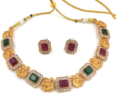 Anujeet Fashion Hub Copper Green, Gold, White Jewellery Set(Pack of 1)