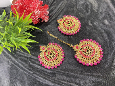 Tiank Innovation Metal, Copper, Alloy Gold-plated Pink, Gold Jewellery Set(Pack of 1)