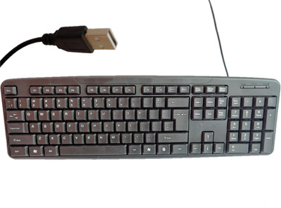 ANJO USB Keyboard Wired with Anti Noise & UV Coated 104 Keys Wired USB Standard Multi-device Keyboard Compatible with Desktop, Laptop, Mac(Black)