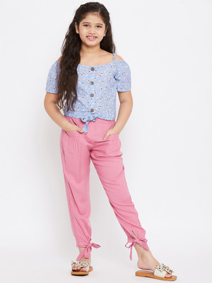 Stylo Bug Girls Casual Top Pant(Pink)