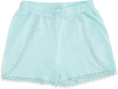 Pantaloons Junior Short For Girls Casual Solid Pure Cotton(Blue, Pack of 1)