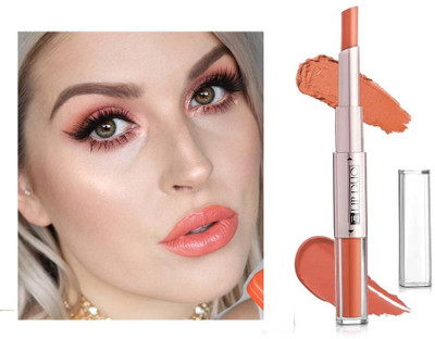 THTC Kiss Proof & Smudge Proof Dual Matte Finish Light Peach Lipstick(PEACH, 12 ml)