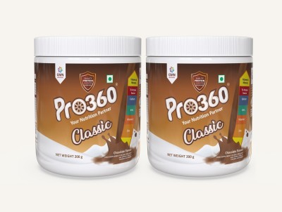 PRO360 Classic Protein Drink Supplement Powder Chocolate Flavor Combo Of 2 (200+200)G(2 x 200 g)