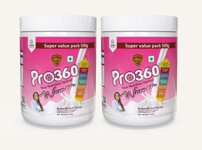PRO360 Women Nutritional Protein Drink Complete Dietary Supplement for Women Wellness - (Butterscotch Flavour) Combo of 2(2 x 0.5 kg)
