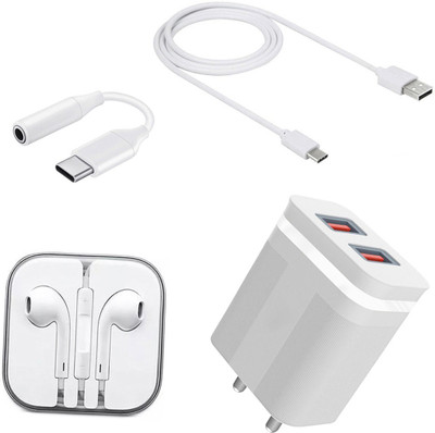DAKRON Wall Charger Accessory Combo for Samsung Galaxy M32 5G(White)