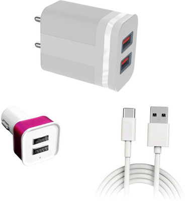 DAKRON Wall Charger Accessory Combo for Samsung Galaxy A12(White)