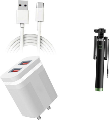 DAKRON Wall Charger Accessory Combo for Samsung Galaxy M12(White)