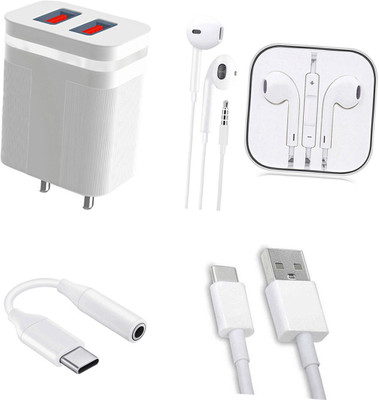 DAKRON Wall Charger Accessory Combo for OPPO A54(White)