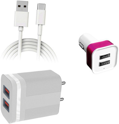 DAKRON Wall Charger Accessory Combo for OPPO F19 Pro+(White)