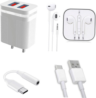 DAKRON Wall Charger Accessory Combo for POCO F3 GT(White)