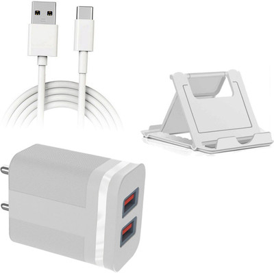 DAKRON Wall Charger Accessory Combo for Samsung Galaxy M12(White)