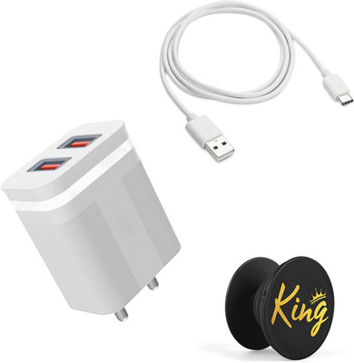 DAKRON Wall Charger Accessory Combo for iQOO Z5 5G(White)