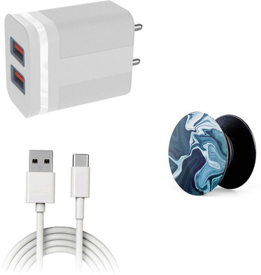 DAKRON Wall Charger Accessory Combo for Realme Narzo 50A(White)
