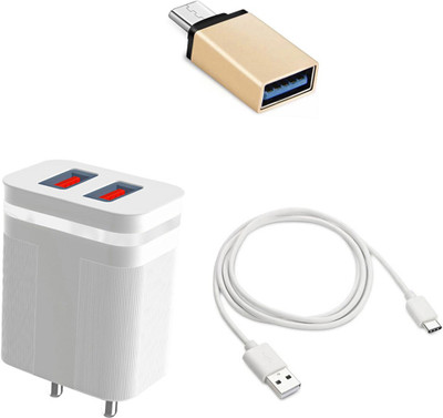DAKRON Wall Charger Accessory Combo for Motorola Edge 20 Fusion(White)