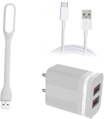 DAKRON Wall Charger Accessory Combo for OPPO A74 5G(White)