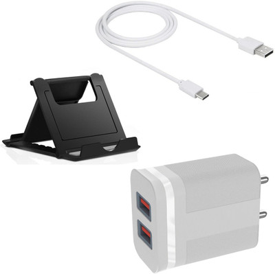 DAKRON Wall Charger Accessory Combo for Vivo V23 5G(White)