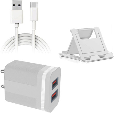 DAKRON Wall Charger Accessory Combo for OPPO Reno6 5G(White)