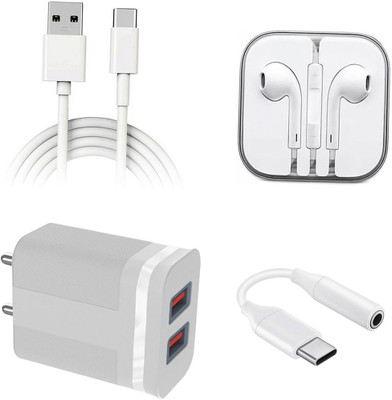 DAKRON Wall Charger Accessory Combo for Motorola Edge 20(White)