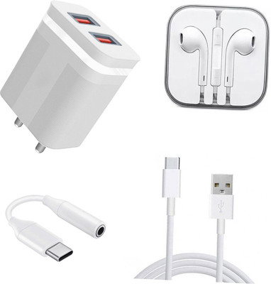 DAKRON Wall Charger Accessory Combo for Micromax IN Note 2(White)