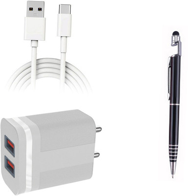 DAKRON Wall Charger Accessory Combo for Samsung Galaxy M12(White)