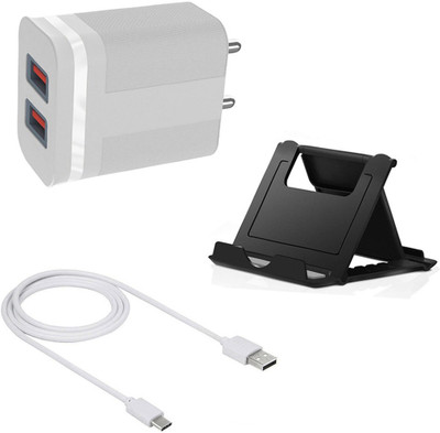 DAKRON Wall Charger Accessory Combo for OPPO F19s(White)