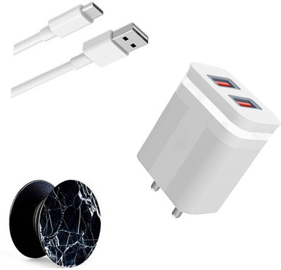 DAKRON Wall Charger Accessory Combo for Vivo Y72 5G(White)