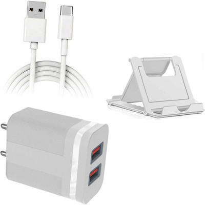 DAKRON Wall Charger Accessory Combo for OPPO F19 Pro+(White)
