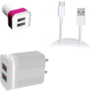 DAKRON Wall Charger Accessory Combo for Moto G51 5G(White)