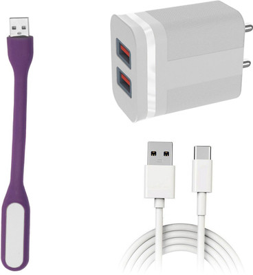 DAKRON Wall Charger Accessory Combo for Realme Narzo 50A(White)