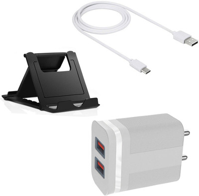DAKRON Wall Charger Accessory Combo for Moto G31(White)