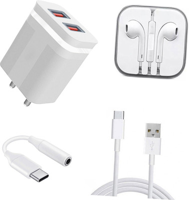 DAKRON Wall Charger Accessory Combo for OPPO F19 Pro(White)